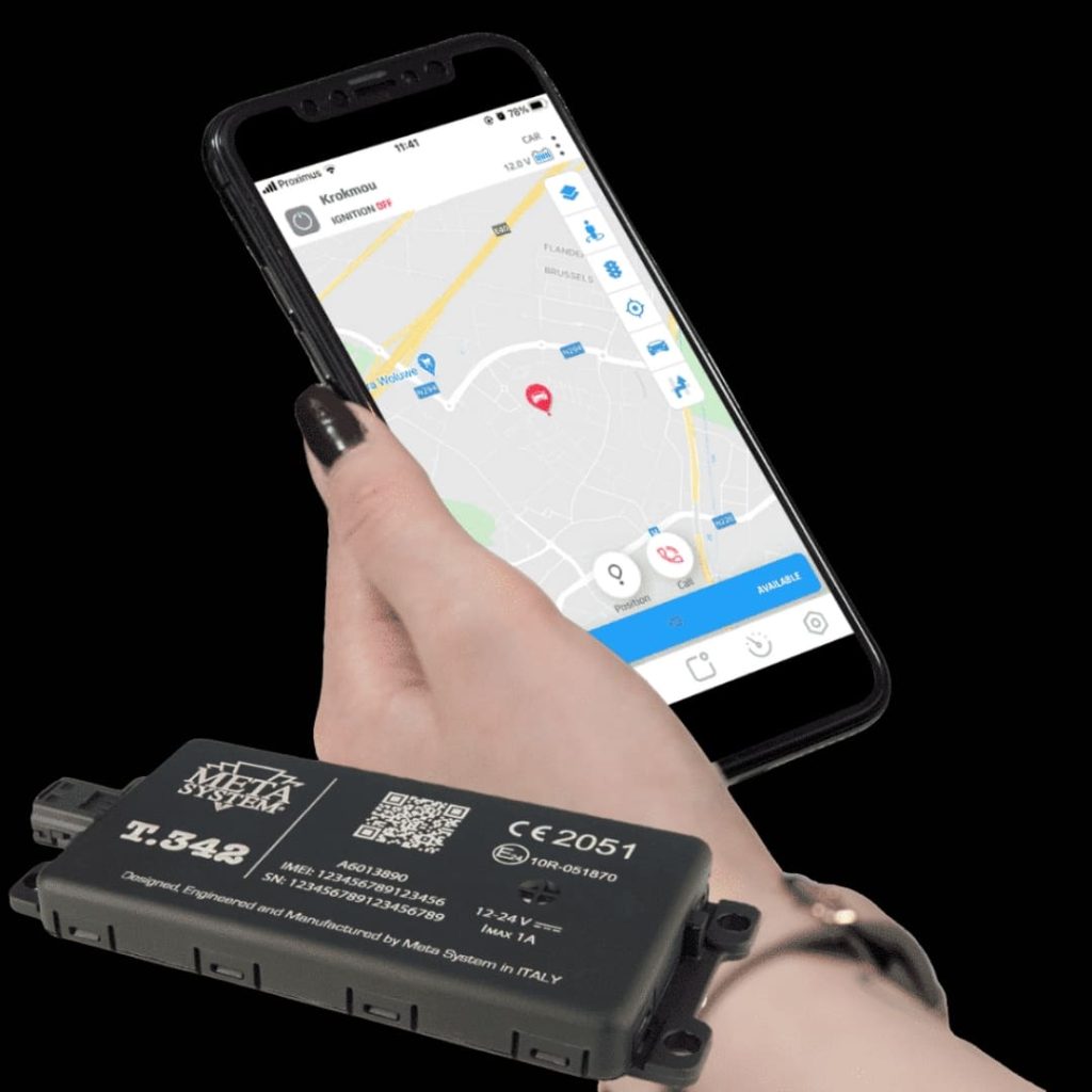 Traceur GPS pour véhicule, marque Metatrak, application mobile pour tracker la position d'un véhicule